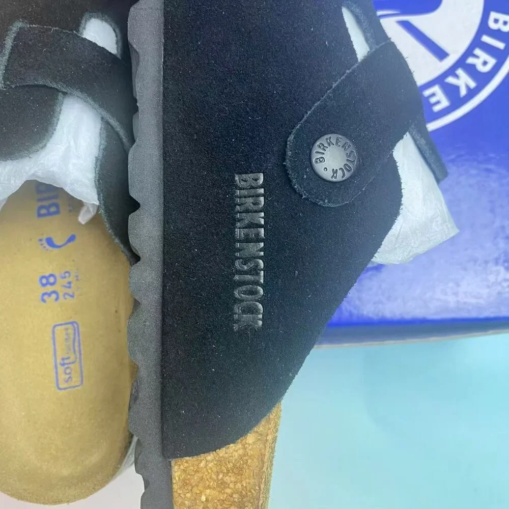 Birkenstock Boston Soft Footbed Sandals: Adjustable Suede Comfort (Narrow Fit) - Picture 4 of 5